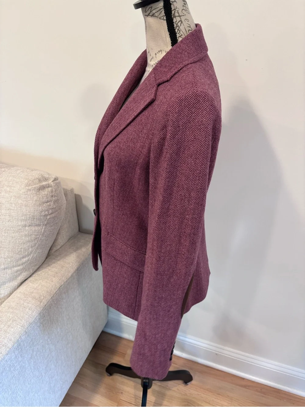 J. Crew Sommerset English Wool Women's Blazer in Herringbone Pink size 10